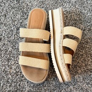 Target Triple-Strap Espadrille Platform Slide - Cream